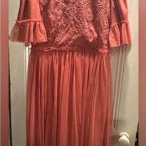 Elegant Pink Embroidered Dress